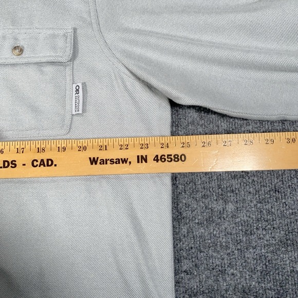Outdoor Research Gray Feedback Flannel Twill Button Down Shirt Men's Size XL - Picture 8 of 9